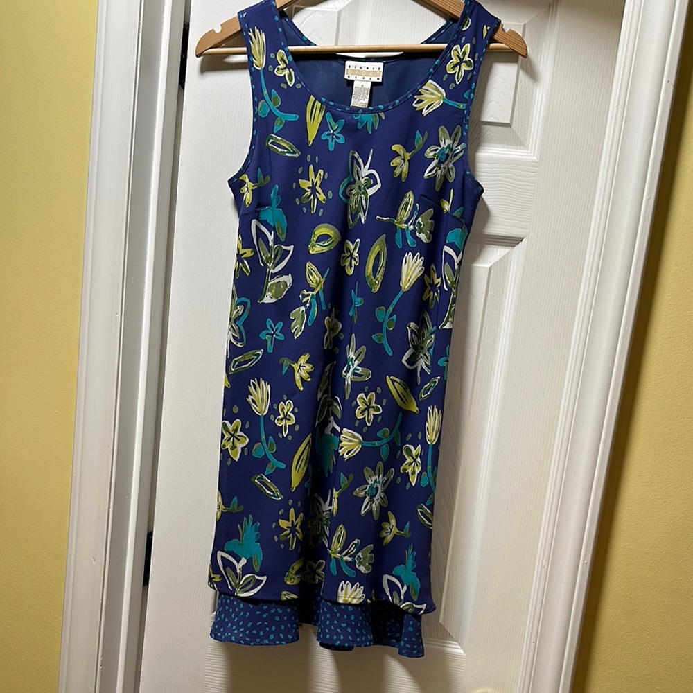Sigrid Olsen Blue Floral Midi Dress